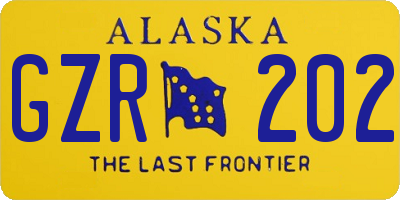 AK license plate GZR202