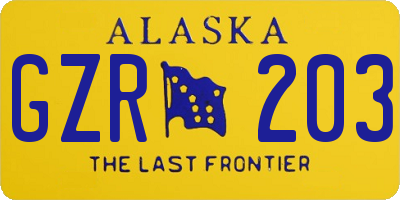 AK license plate GZR203