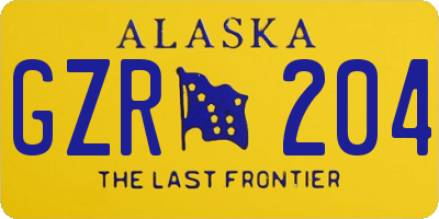 AK license plate GZR204