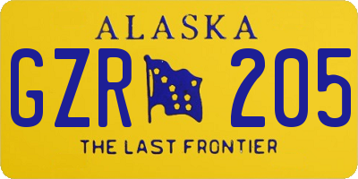 AK license plate GZR205