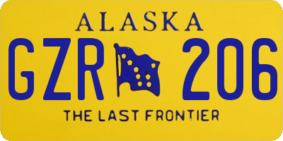 AK license plate GZR206