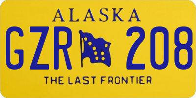 AK license plate GZR208