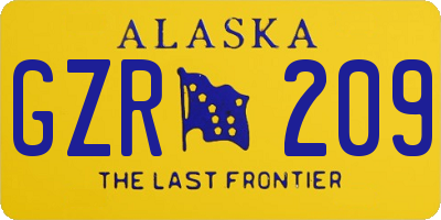 AK license plate GZR209
