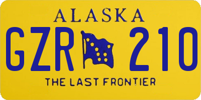 AK license plate GZR210