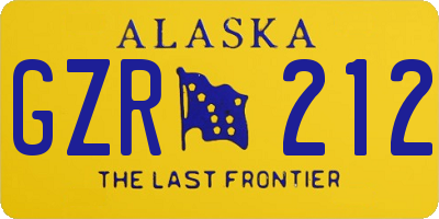 AK license plate GZR212