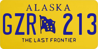 AK license plate GZR213