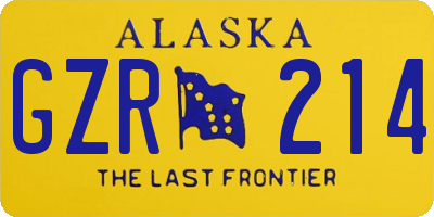 AK license plate GZR214