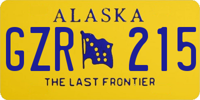 AK license plate GZR215