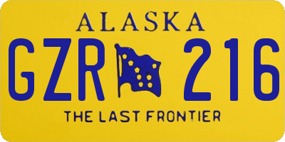 AK license plate GZR216