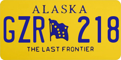 AK license plate GZR218