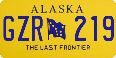 AK license plate GZR219