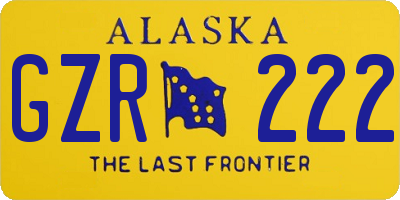 AK license plate GZR222