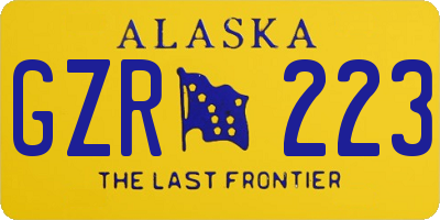 AK license plate GZR223