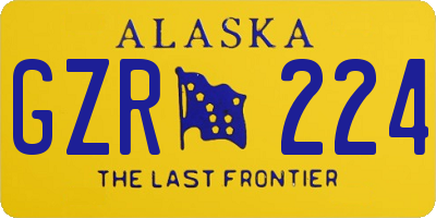 AK license plate GZR224