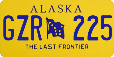 AK license plate GZR225