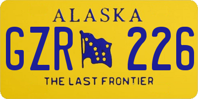 AK license plate GZR226