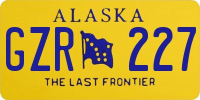 AK license plate GZR227