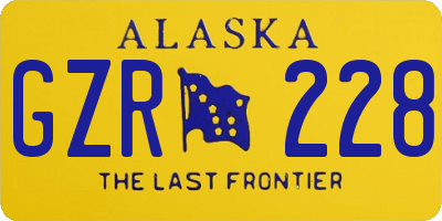 AK license plate GZR228