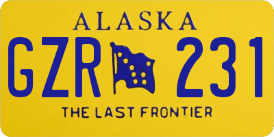 AK license plate GZR231