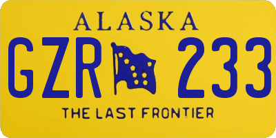 AK license plate GZR233