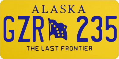 AK license plate GZR235