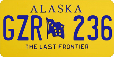 AK license plate GZR236