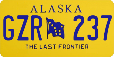 AK license plate GZR237