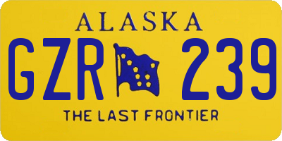 AK license plate GZR239