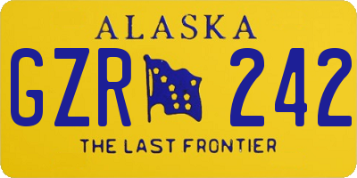 AK license plate GZR242