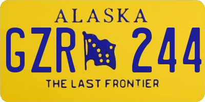 AK license plate GZR244