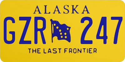 AK license plate GZR247