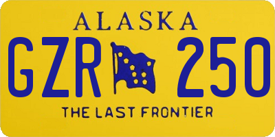 AK license plate GZR250