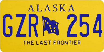 AK license plate GZR254