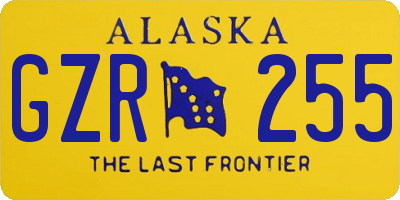 AK license plate GZR255