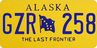 AK license plate GZR258