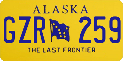 AK license plate GZR259