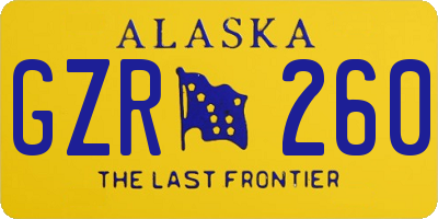 AK license plate GZR260