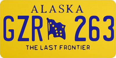 AK license plate GZR263