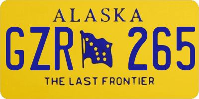 AK license plate GZR265