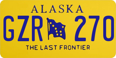 AK license plate GZR270