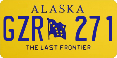 AK license plate GZR271