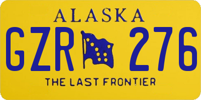 AK license plate GZR276