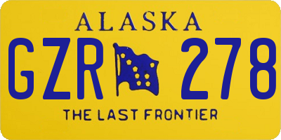 AK license plate GZR278