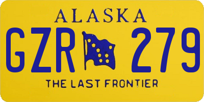 AK license plate GZR279