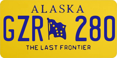 AK license plate GZR280