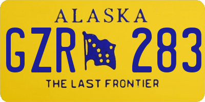 AK license plate GZR283