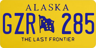 AK license plate GZR285