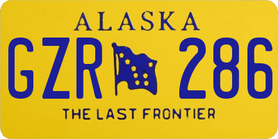 AK license plate GZR286