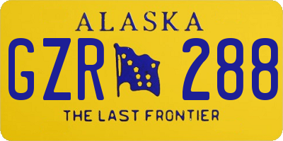 AK license plate GZR288