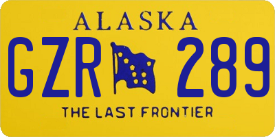 AK license plate GZR289